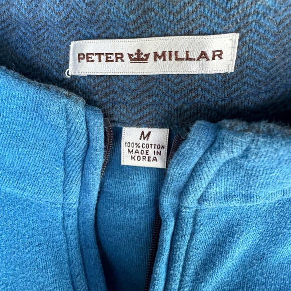 Peter Millar Quarter Zip Sweater - Blue - 100% Cotton - Picture 4 of 7